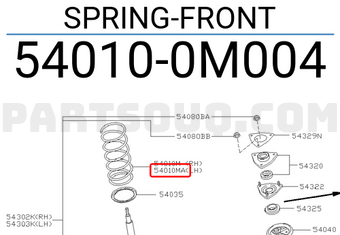 Nissan 540100M004 SPRING-FRONT