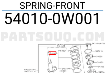 Nissan 540100W001 SPRING-FRONT