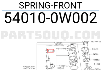 Nissan 540100W002 SPRING-FRONT
