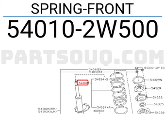 Nissan 540102W500 SPRING-FRONT
