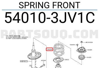 Nissan 540103JV1C SPRING FRONT