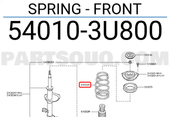 Nissan 540103U800 SPRING - FRONT