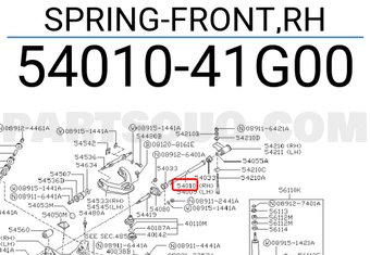 Nissan 5401041G00 SPRING-FRONT,RH