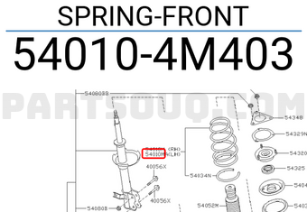 Nissan 540104M403 SPRING-FRONT