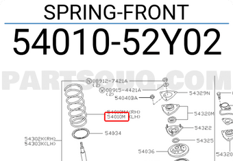 Nissan 5401052Y02 SPRING-FRONT