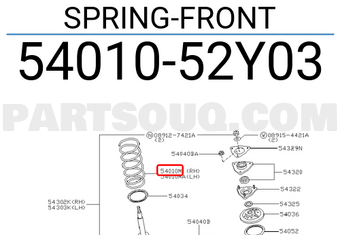 Nissan 5401052Y03 SPRING-FRONT