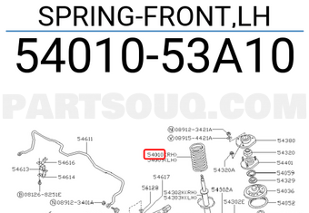 Nissan 5401053A10 SPRING-FRONT,LH