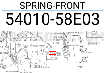 Nissan 5401058E03 SPRING-FRONT