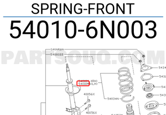 Nissan 540106N003 SPRING-FRONT