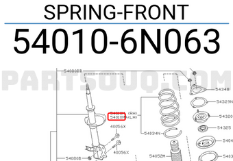 Nissan 540106N063 SPRING-FRONT