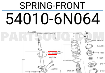 Nissan 540106N064 SPRING-FRONT