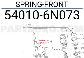 Nissan 540106N073 SPRING-FRONT