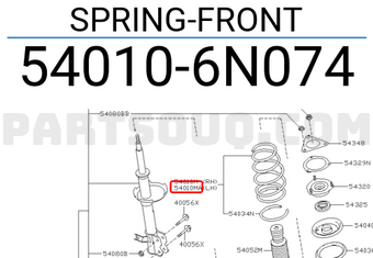 Nissan 540106N074 SPRING-FRONT