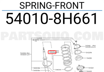 Nissan 540108H661 SPRING-FRONT