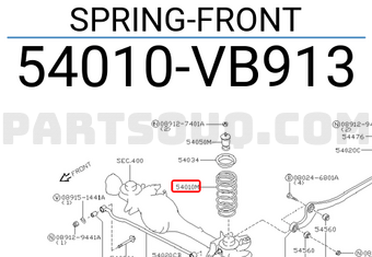 Nissan 54010VB913 SPRING-FRONT