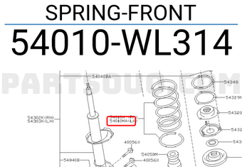 Nissan 54010WL314 SPRING-FRONT