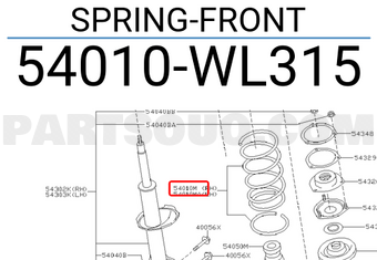 Nissan 54010WL315 SPRING-FRONT