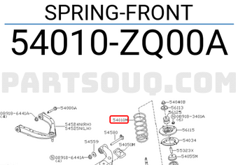 Nissan 54010ZQ00A SPRING-FRONT