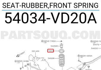 Nissan 54034VD20A SEAT-RUBBER,FRONT SPRING
