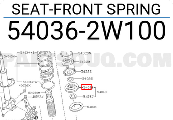 Nissan 540362W100 SEAT-FRONT SPRING