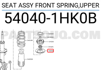 Nissan 540401HK0B SEAT ASSY FRONT SPRING,UPPER