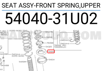 Nissan 5404031U02 SEAT ASSY-FRONT SPRING,UPPER