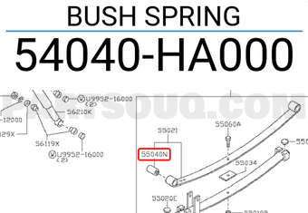 Nissan 54040HA000 BUSH SPRING