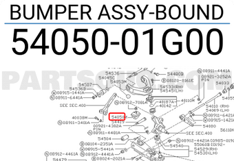 Nissan 5405001G00 BUMPER ASSY-BOUND