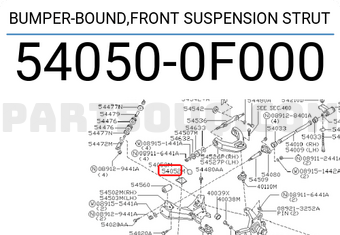 Nissan 540500F000 BUMPER-BOUND,FRONT SUSPENSION STRUT