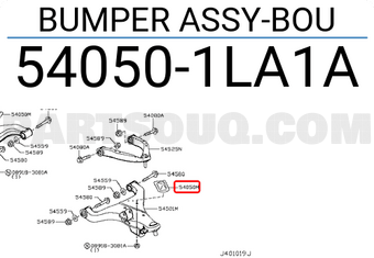 Nissan 540501LA1A BUMPER ASSY-BOU