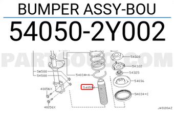 Nissan 540502Y002 BUMPER ASSY-BOU