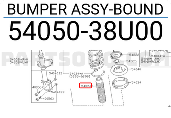 Nissan 5405038U00 BUMPER ASSY-BOUND