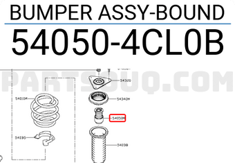 Nissan 540504CL0B BUMPER ASSY-BOUND