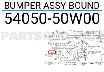 Nissan 5405050W00 BUMPER ASSY-BOUND