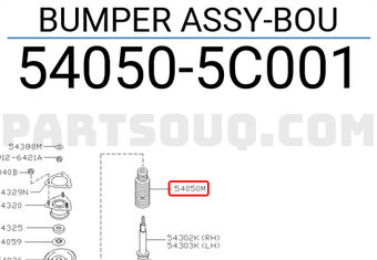Nissan 540505C001 BUMPER ASSY-BOU