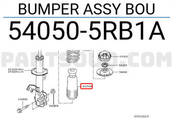Nissan 540505RB1A BUMPER ASSY BOU
