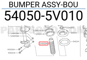 Nissan 540505V010 BUMPER ASSY-BOU