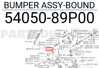 Nissan 5405089P00 BUMPER ASSY-BOUND