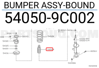 Nissan 540509C002 BUMPER ASSY-BOUND