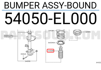 Nissan 54050EL000 BUMPER ASSY-BOUND