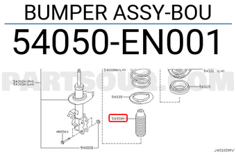 Nissan 54050EN001 BUMPER ASSY-BOU