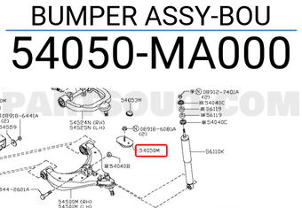 Nissan 54050MA000 BUMPER ASSY-BOU