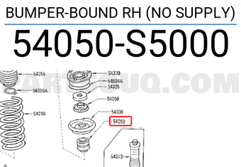 Nissan 54050S5000 BUMPER-BOUND RH (NO SUPPLY)