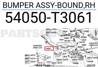Nissan 54050T3061 BUMPER ASSY-BOUND,RH