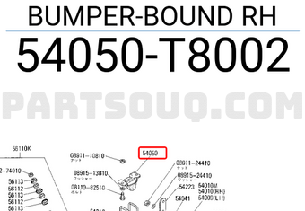 Nissan 54050T8002 BUMPER-BOUND RH