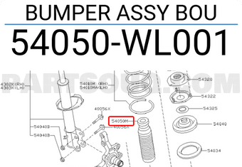 Nissan 54050WL001 BUMPER ASSY BOU