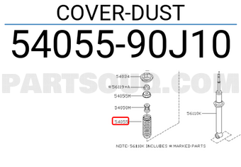Nissan 5405590J10 COVER-DUST