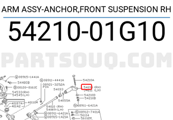 Nissan 5421001G10 ARM ASSY-ANCHOR,FRONT SUSPENSION RH