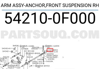 Nissan 542100F000 ARM ASSY-ANCHOR,FRONT SUSPENSION RH