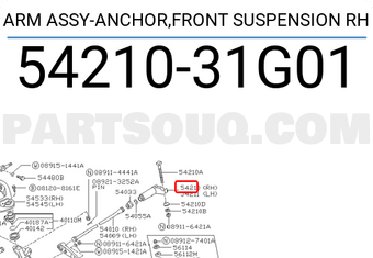 Nissan 5421031G01 ARM ASSY-ANCHOR,FRONT SUSPENSION RH